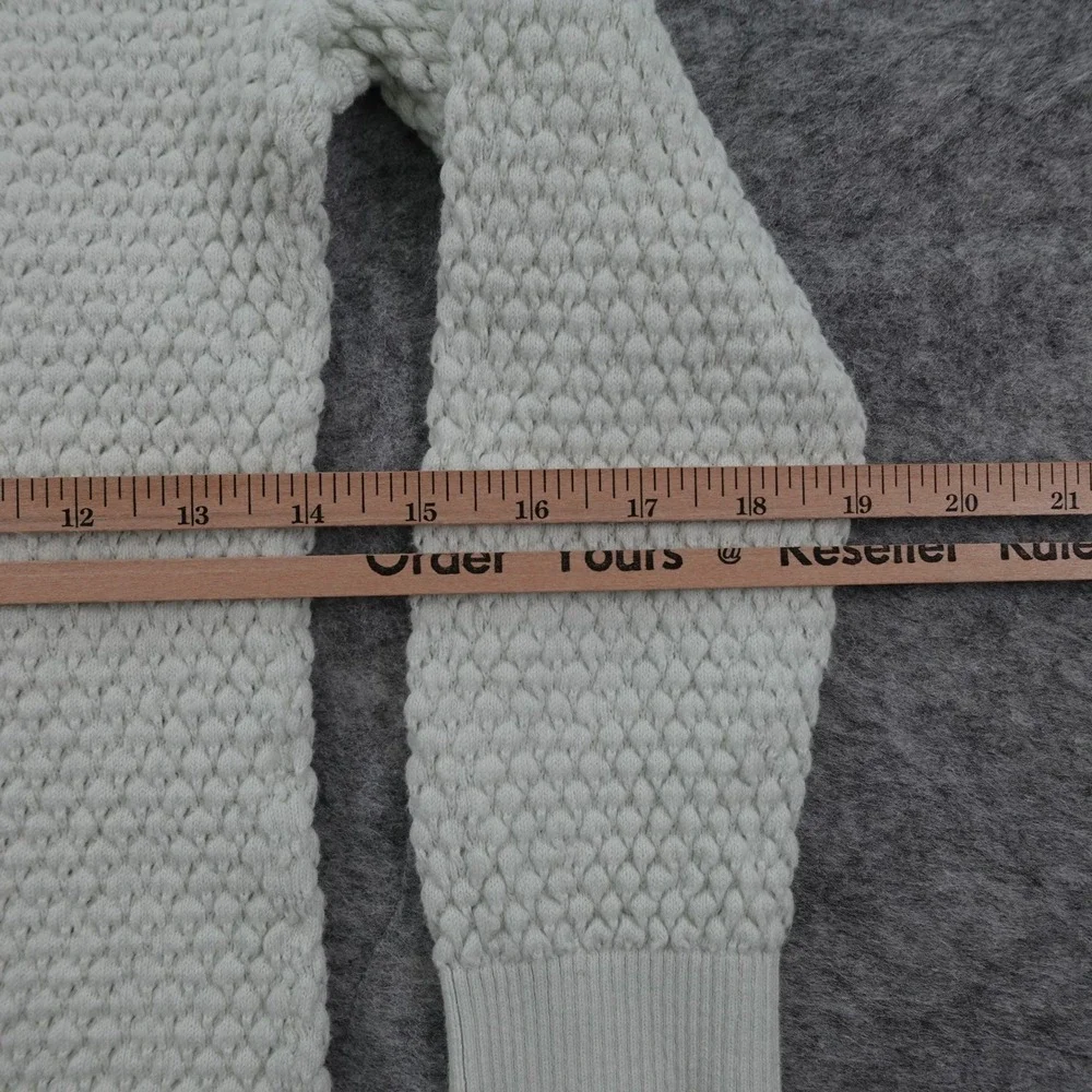 Ted Baker Top Womens 1 US 4 White Textured Crew Neck Long Sleeve Waffle Knit - Picture 9 of 11